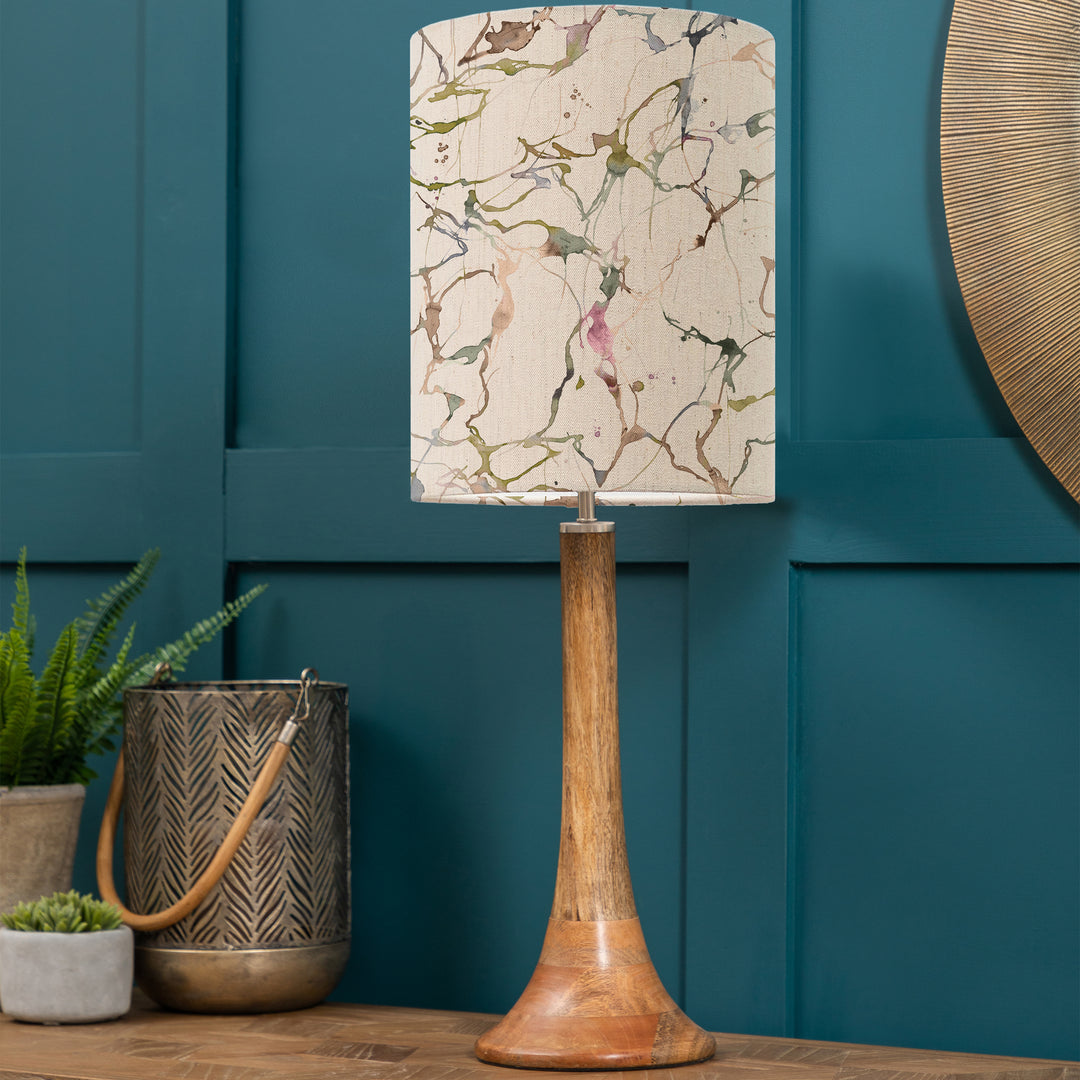 Kinross Small Table Lampbase Mango/Carrara Anna 25cm Lampshade Meadow