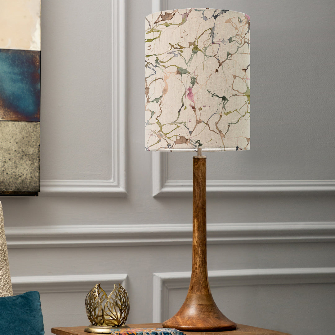 Kinross Tall Table Lampbase Mango/Carrara Anna 30cm Lampshade Meadow