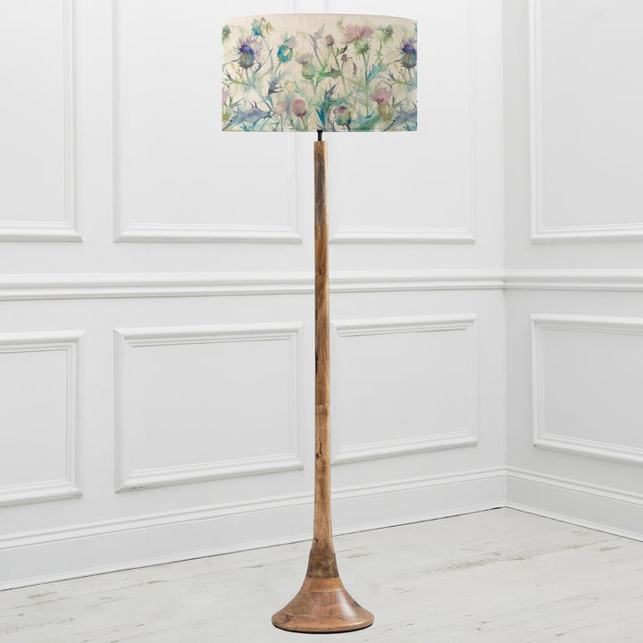 Kinross Floor Lampbase Wood Mango/Cirsium EVA 52cm Lampshade Damson - image 2