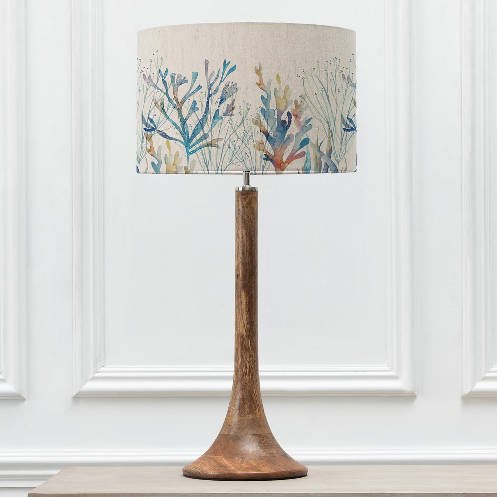 Kinross Tall Table Lampbase Mango/Coral Reef EVA 40cm Lampshade Cobalt - image 2