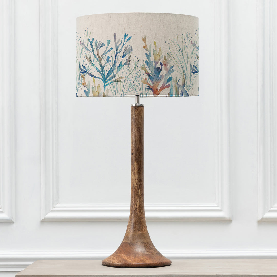 Kinross Tall Table Lampbase Mango/Coral Reef EVA 40cm Lampshade Cobalt - image 2
