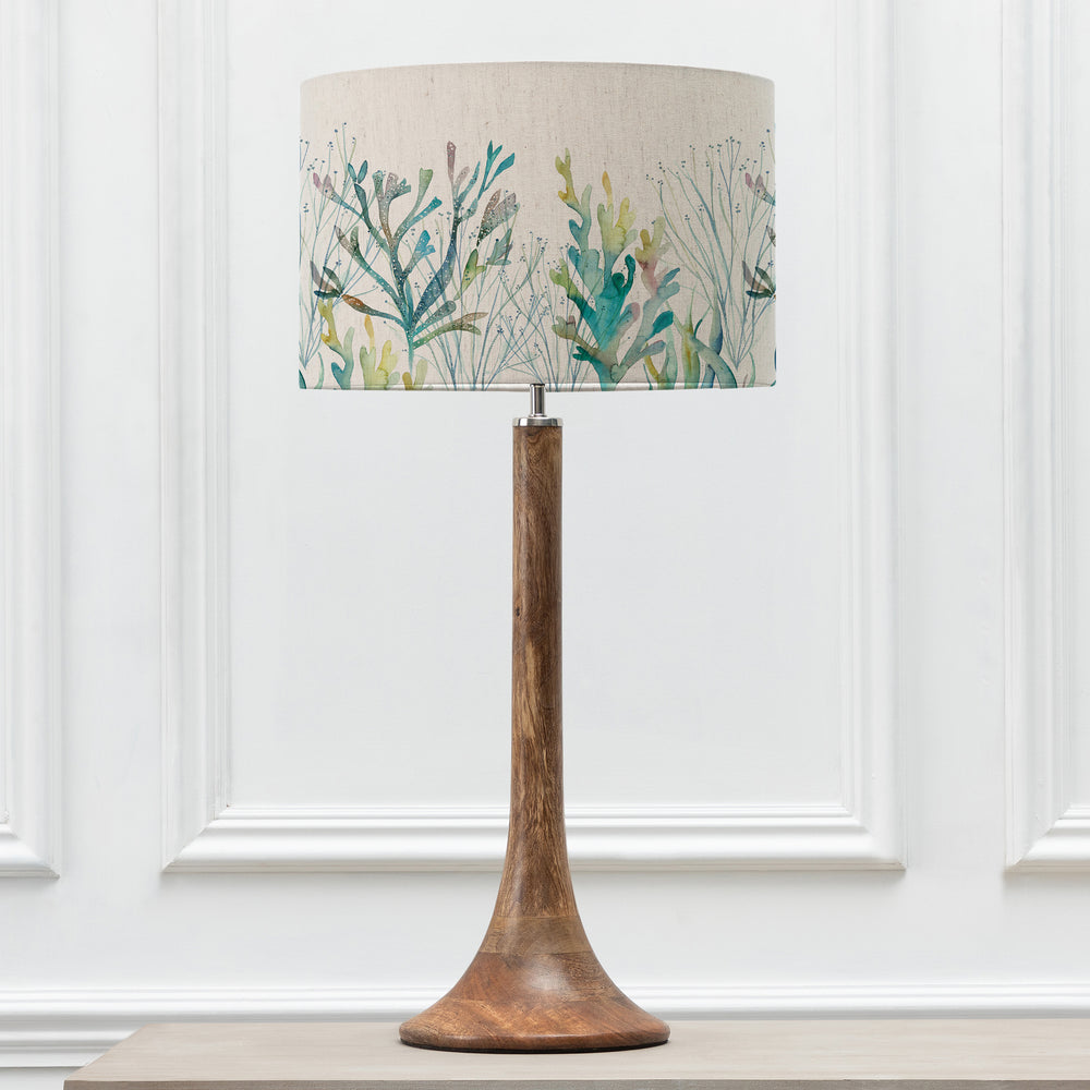 Kinross Tall Table Lampbase Mango/Coral Reef EVA 40cm Lampshade Cobalt - image 2