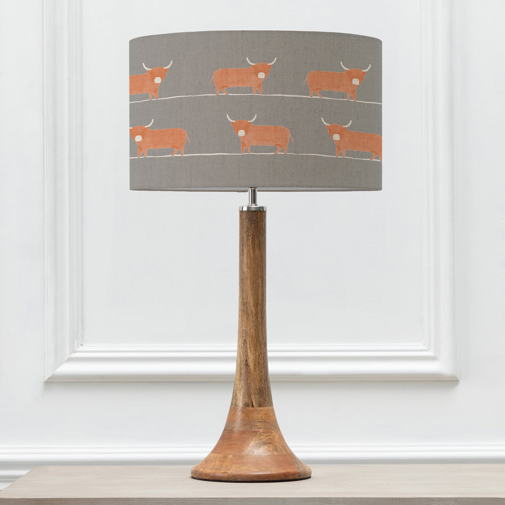 Kinross Small Table Lampbase Mango/Dougal EVA 37cm Lampshade Granite - image 2