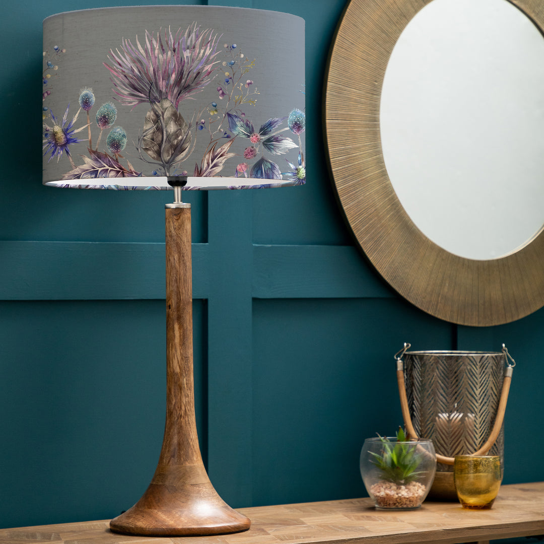 Kinross Tall Table Lampbase Mango/Elysium EVA 40cm Lampshade Sapphire