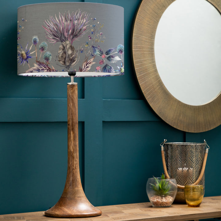 Kinross Tall Table Lampbase Mango/Elysium EVA 40cm Lampshade Sapphire