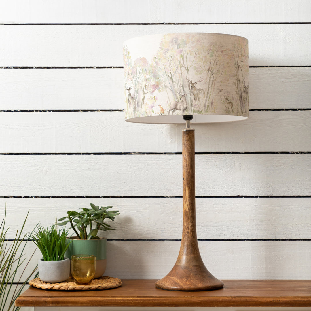 Kinross Tall Table Lampbase Mango/Enchanted Forest EVA 40cm Lampshade Forest