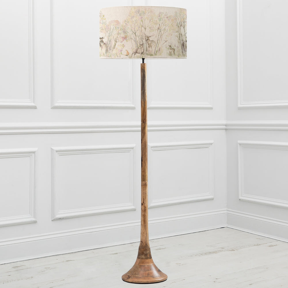 Kinross Floor Lampbase Wood Mango/Enchanted Forest EVA 52cm Lampshade Forest - image 2