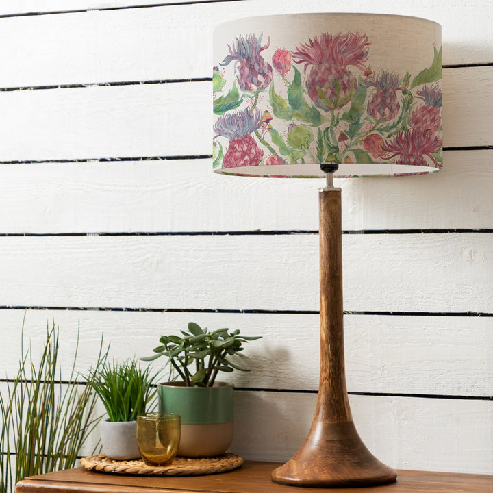 Kinross Tall Table Lampbase Mango/Fairytale Bristle EVA 40cm Lampshade Damson
