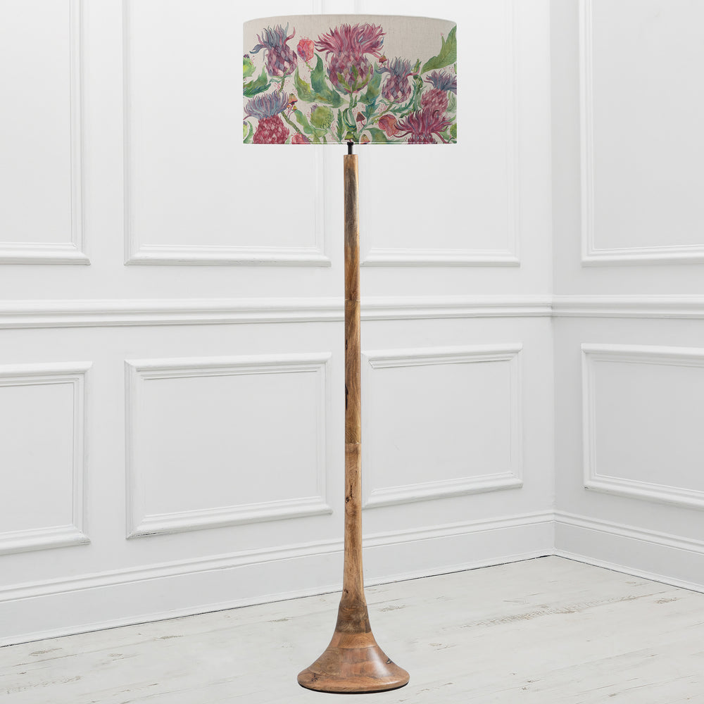Kinross Floor Lampbase Wood Mango/Fairytale Bristle EVA 52cm Lampshade Damson - image 2