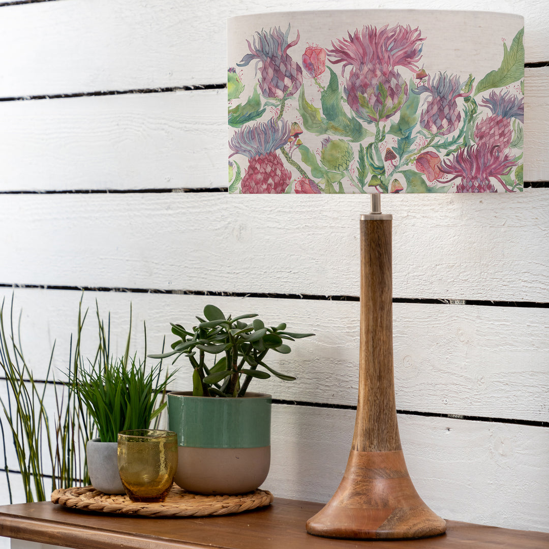 Kinross Small Table Lampbase Mango/Fairytale Bristle EVA 37cm Lampshade Damson