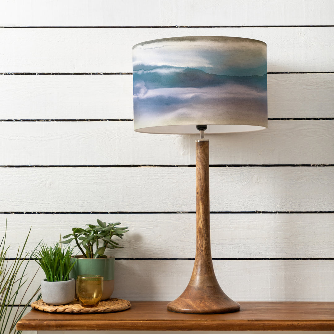Kinross Tall Table Lampbase Mango/Fjord EVA 40cm Lampshade Loch