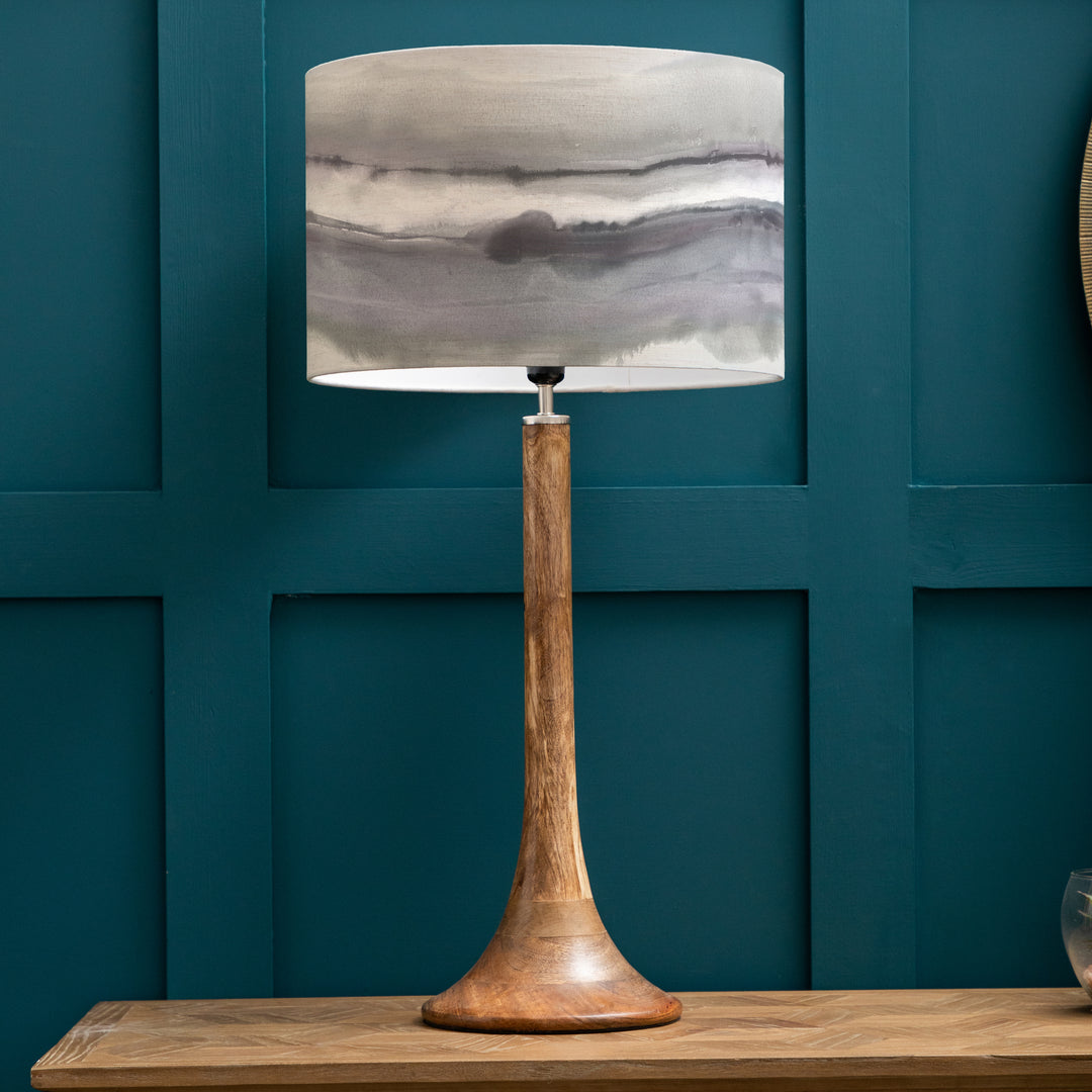 Kinross Tall Table Lampbase Mango/Fjord EVA 40cm Lampshade Natural