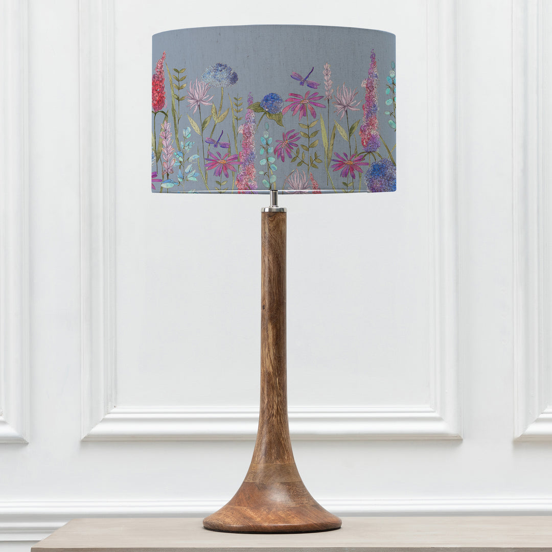 Kinross Tall Table Lampbase Mango/Florabunda EVA 40cm Lampshade Bluebell - image 2