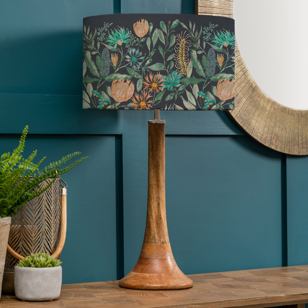 Kinross Small Table Lampbase Mango/Fortazela EVA 37cm Lampshade Sapphire