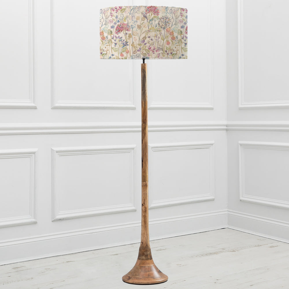 Kinross Floor Lampbase Wood Mango/Hedgerow EVA 52cm Lampshade Linen - image 2