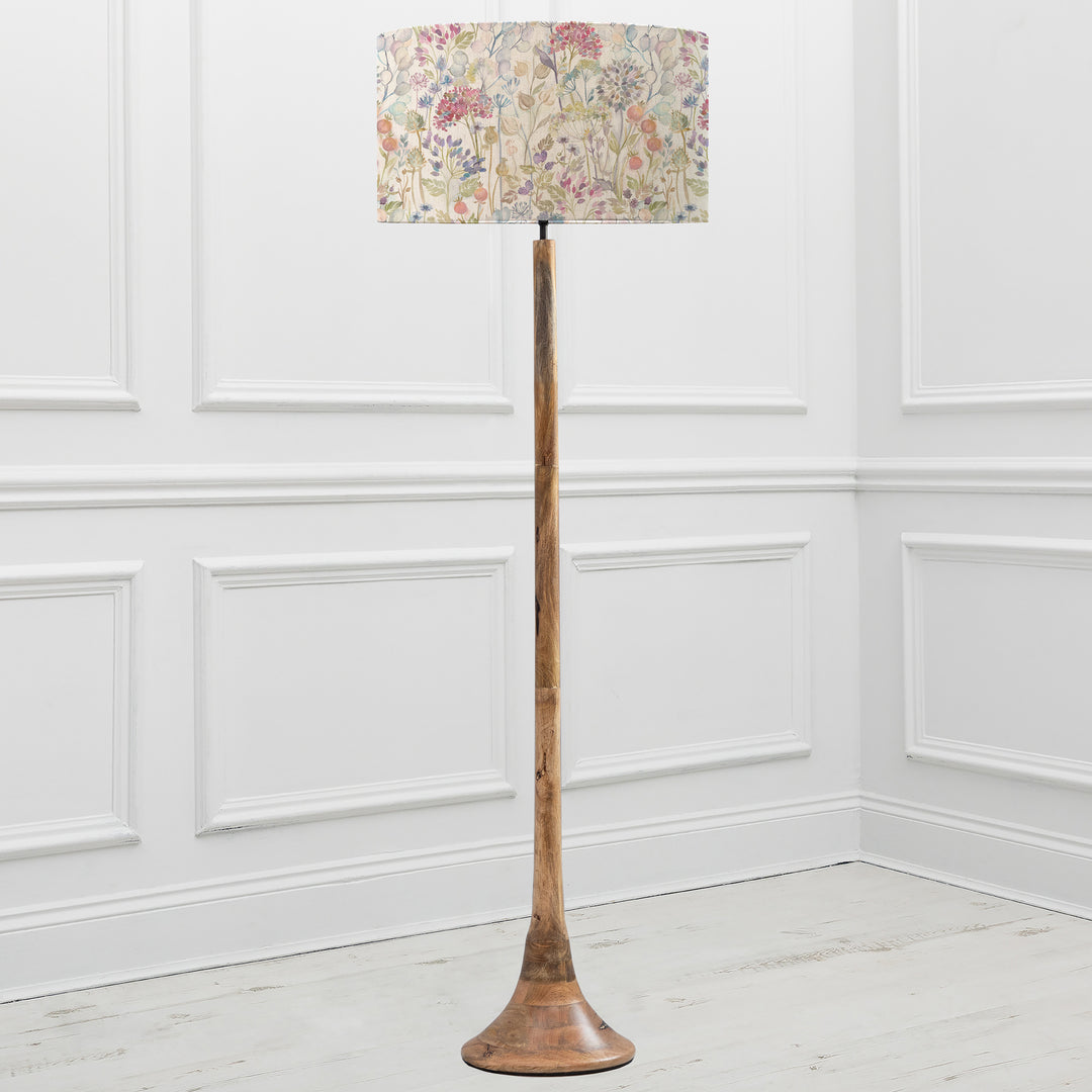 Kinross Floor Lampbase Wood Mango/Hedgerow EVA 52cm Lampshade Linen - image 2
