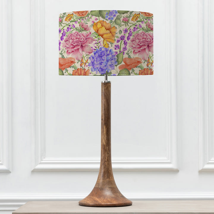 KINROSS TALL TABLE LAMPBASE MANGO/IDALIA FUSCHIA EVA 40CM LAMPSHADE MULTI