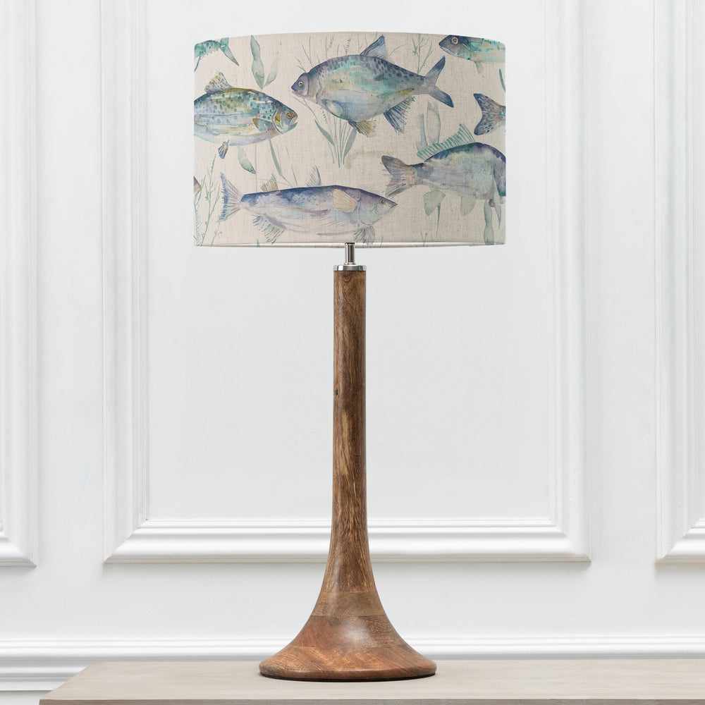 Kinross Tall Table Lampbase Mango/Ives Waters EVA 40cm Lampshade Marine - image 2