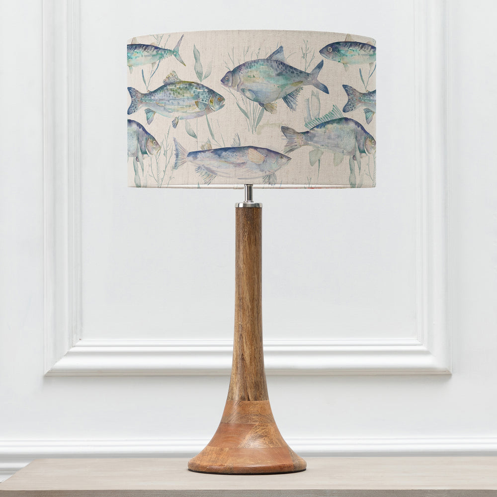Kinross Small Table Lampbase Mango/Ives Waters EVA 37cm Lampshade Marine - image 2