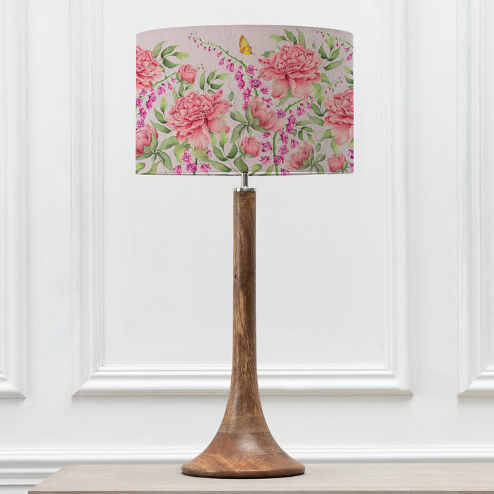 KINROSS TALL TABLE LAMPBASE MANGO/JUNELLE HEATHER EVA 40CM LAMPSHADE PINK