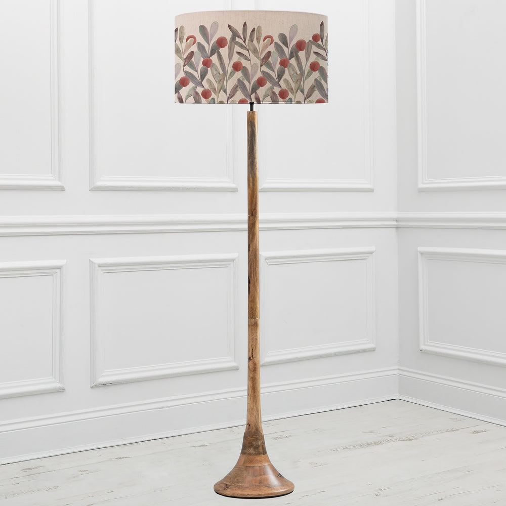 Kinross Floor Lampbase Wood Mango/Katsura EVA 52cm Lampshade Mulberry - image 2