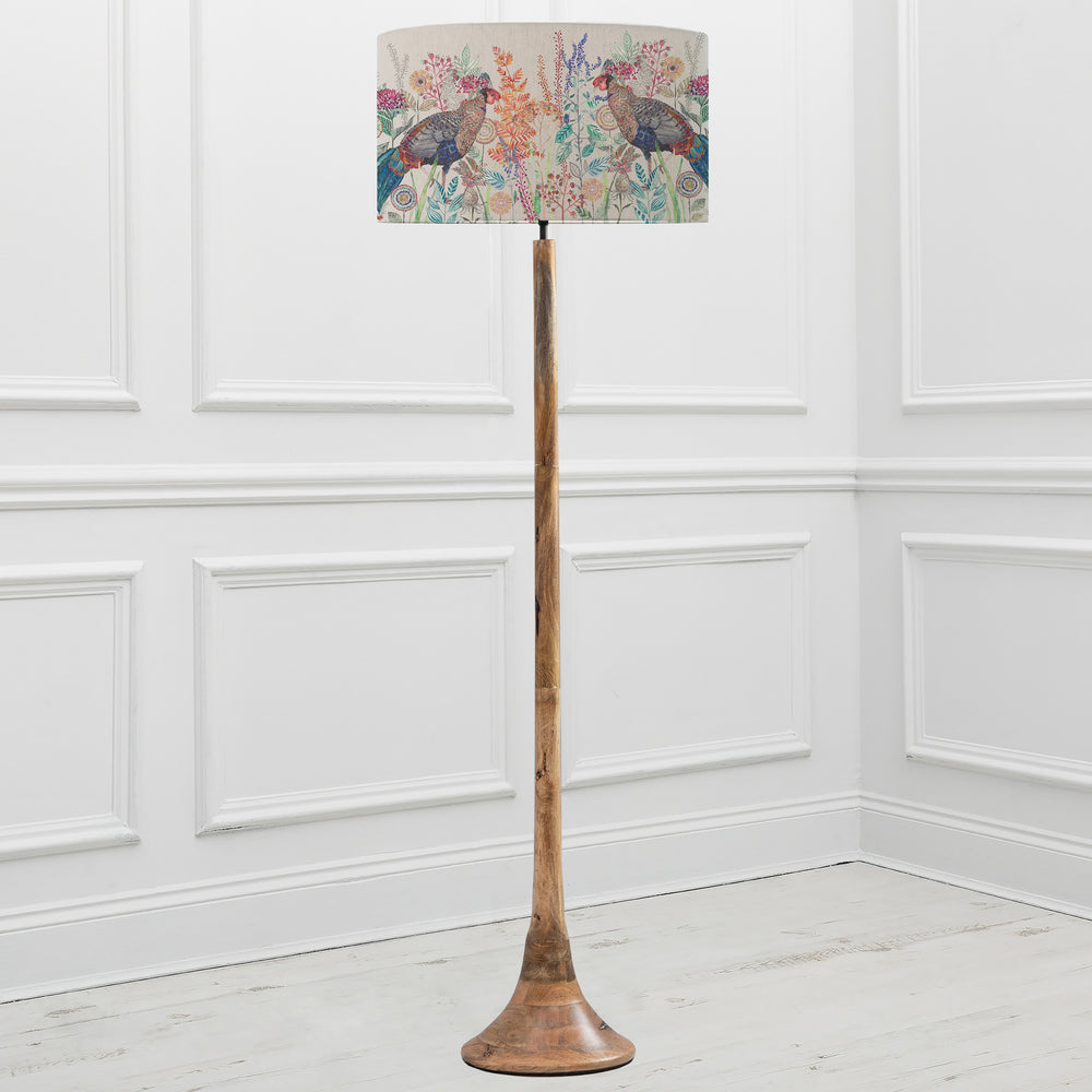Kinross Floor Lampbase Wood Mango/Lady Amherst EVA 52cm Lampshade Linen - image 2