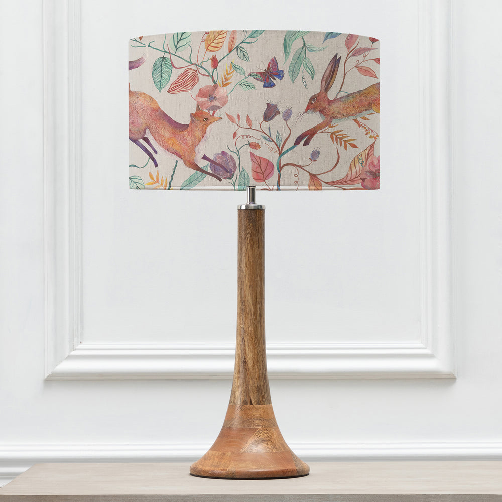 Kinross Small Table Lampbase Mango/Leaping Into The Fauna EVA 37cm Lampshade Linen - image 2