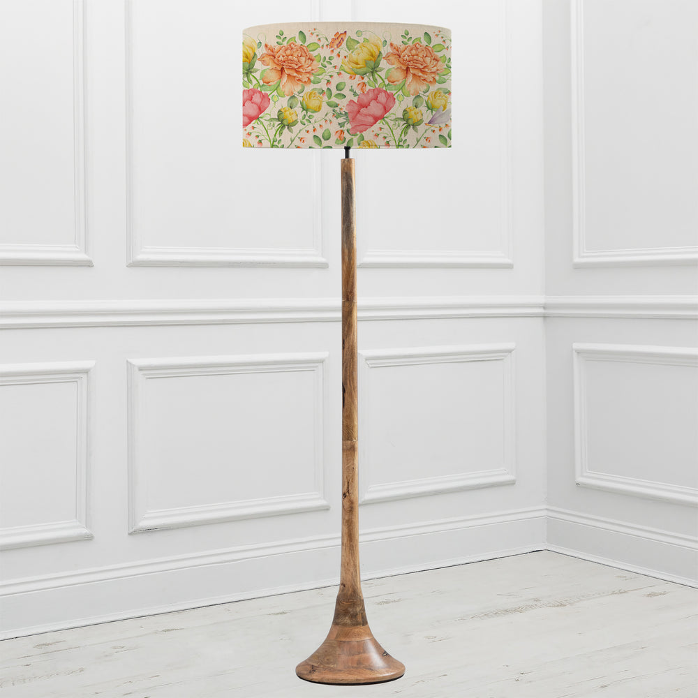Kinross Floor Lampbase Wood Mango/Maisie Sand EVA 52cm Lampshade Orange - image 2