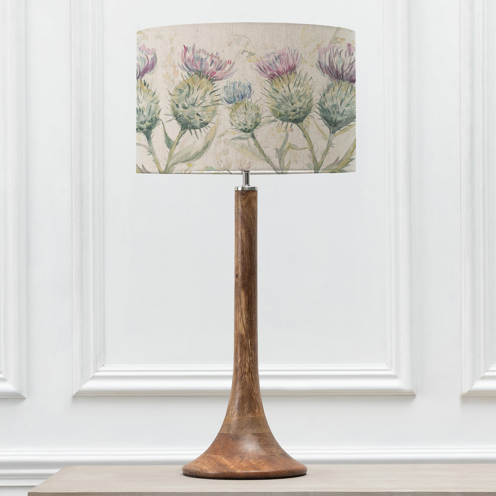 Kinross Tall Table Lampbase Mango/Thistle Glen EVA 40cm Lampshade Linen - image 2