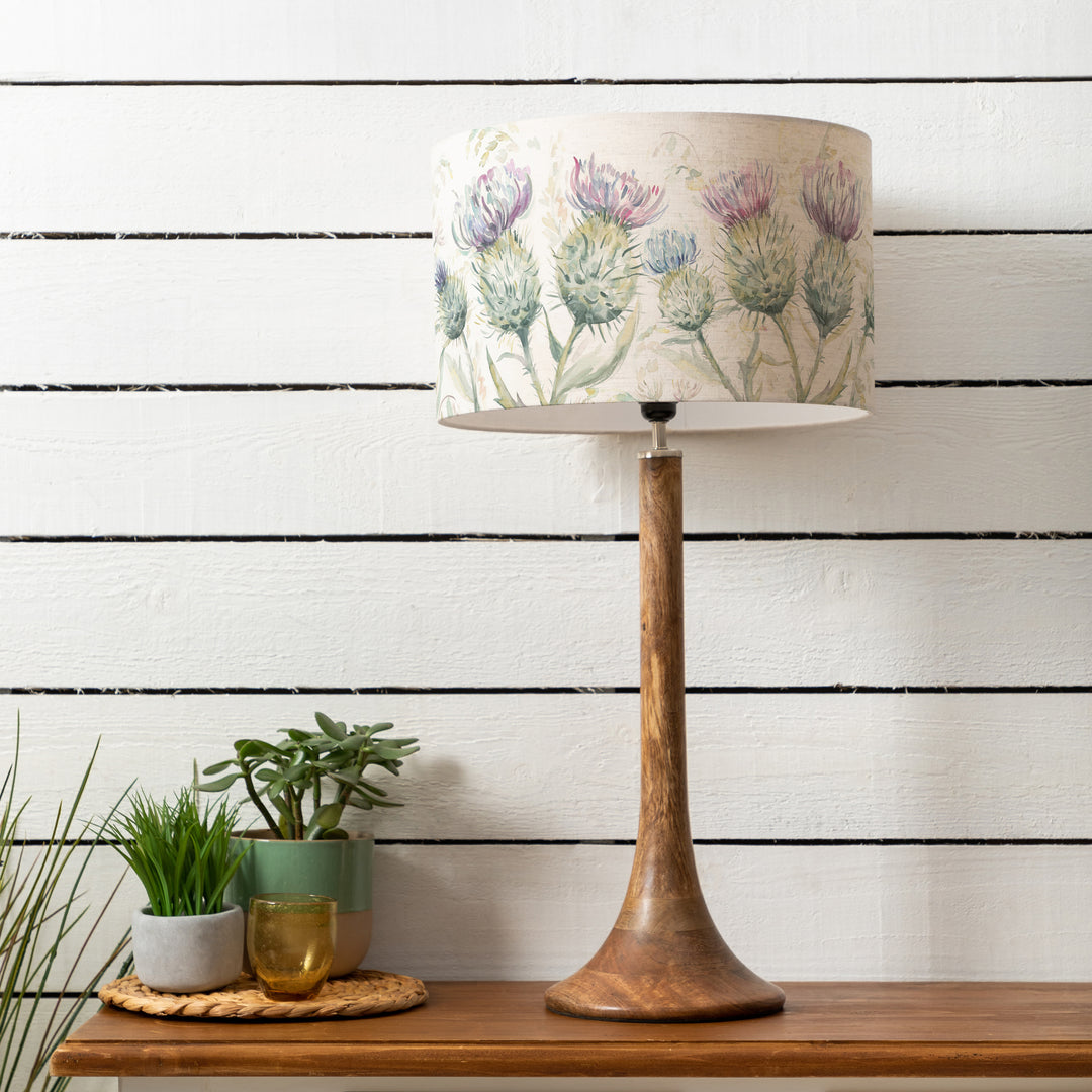 Kinross Tall Table Lampbase Mango/Thistle Glen EVA 40cm Lampshade Linen