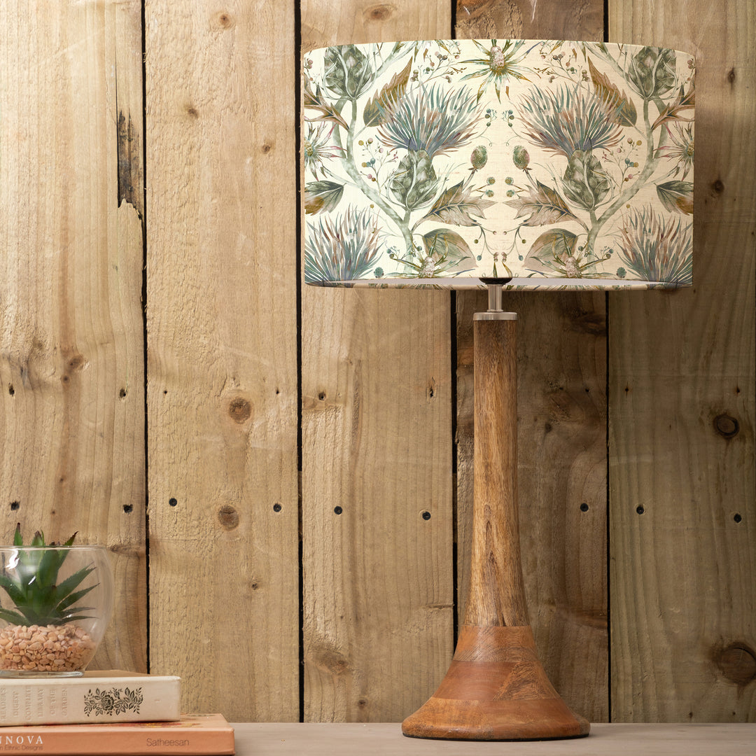 Kinross Small Table Lampbase Mango/Varys EVA 40cm Lampshade Auburn Linen