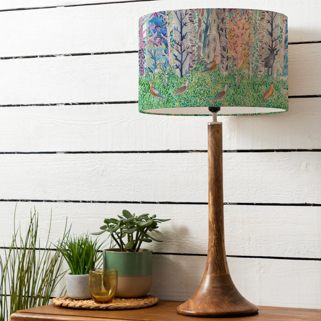 Kinross Tall Table Lampbase Mango/Whimsical Tale EVA 40cm Lampshade Dawn