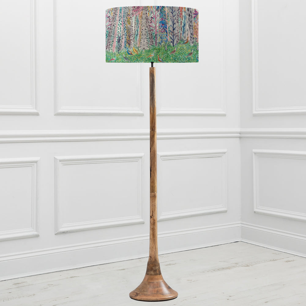 Kinross Floor Lampbase Wood Mango/Whimsical Tale EVA 52cm Lampshade Dawn - image 2