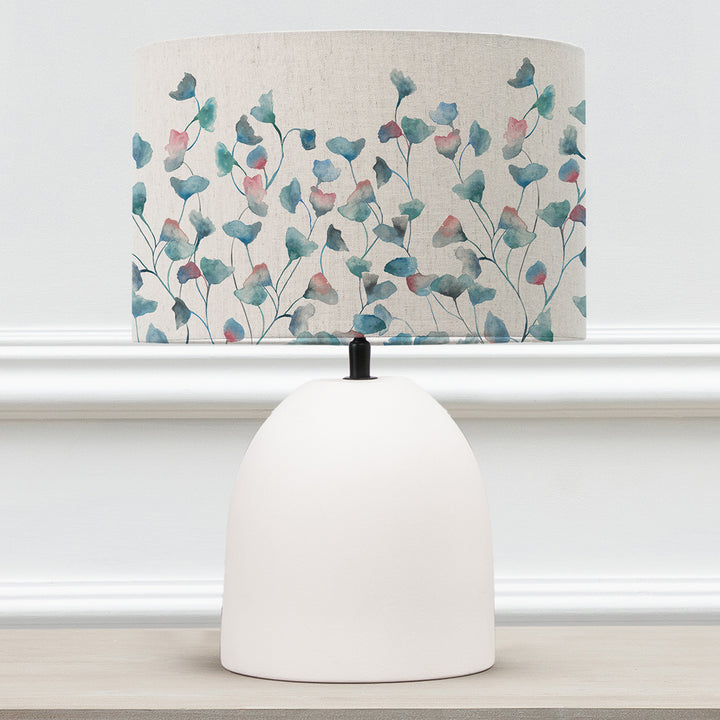 LARISSA TABLE LAMPBASE ECRU/CALA MARINE EVA 30CM LAMPSHADE BLUE
