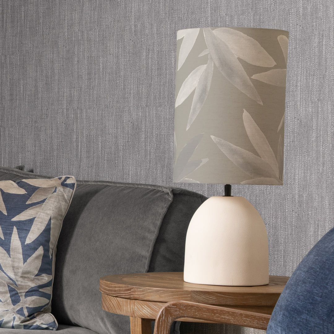 Larissa Table Lampbase Ecru/Silverwood Anna 25x35cm Lampshade Snow