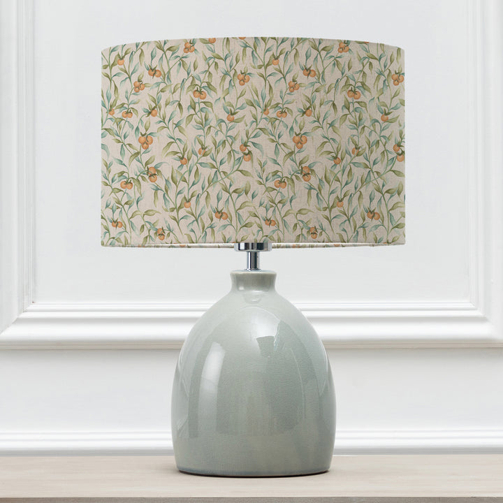 LEURA TABLE LAMPBASE DUCK EGG/AURA EVA 30CM LAMPSHADE MOSS