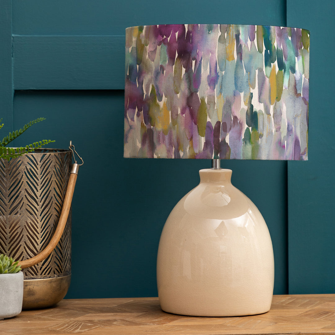 Leura Table Lampbase Cream/Azima EVA 30cm Lampshade Indigo