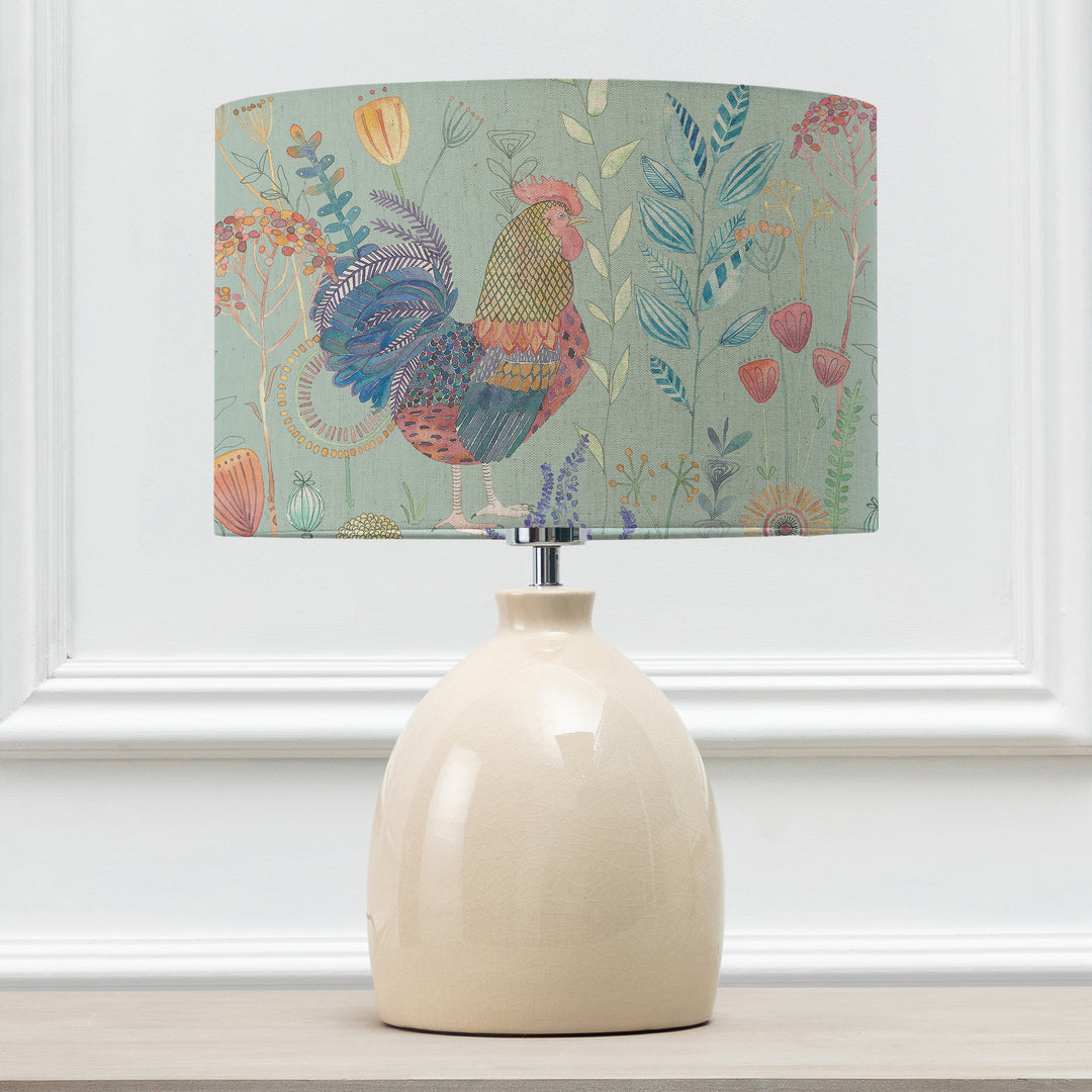 Leura Table Lampbase Cream/Bilbury Flock EVA 30cm Lampshade Robins Egg - image 2