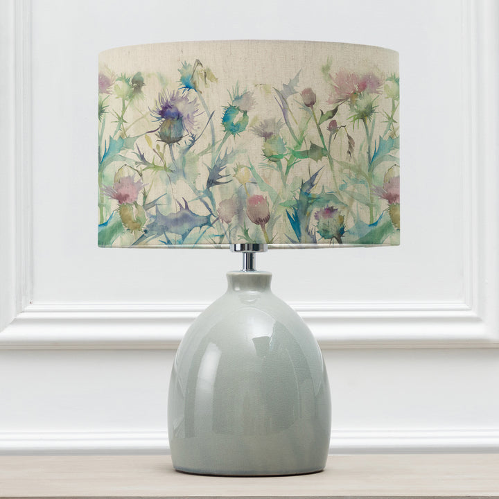 LEURA TABLE LAMPBASE DUCK EGG/BUTTERMERE EVA 30CM LAMPSHADE LINEN