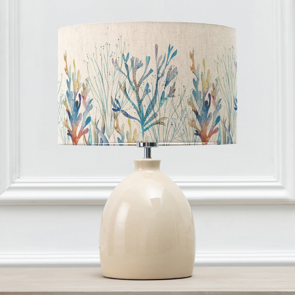 Leura Table Lampbase Cream/Coral Reef EVA 30cm Lampshade Cobalt - image 2