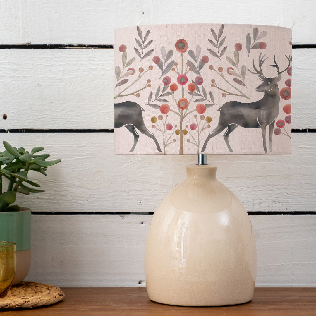 Leura Table Lampbase Cream/Edo EVA 30cm Lampshade Mulberry