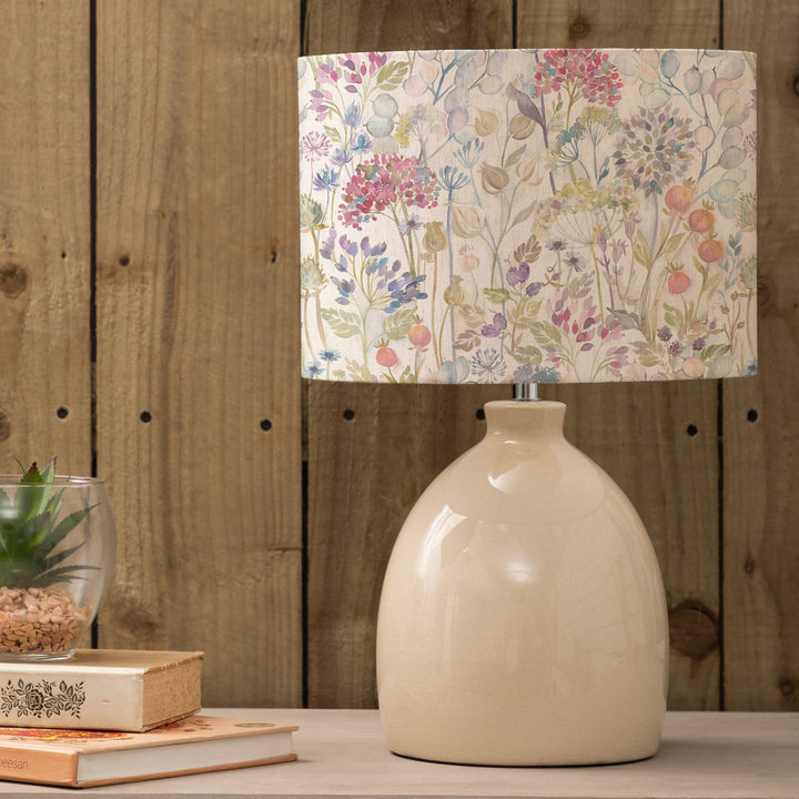 Leura Table Lampbase Cream/Hedgerow EVA 30cm Lampshade Linen