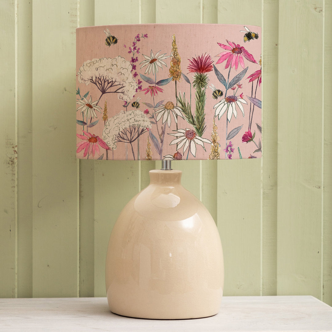 Leura Table Lampbase Cream/Hermione EVA 30cm Lampshade Blush
