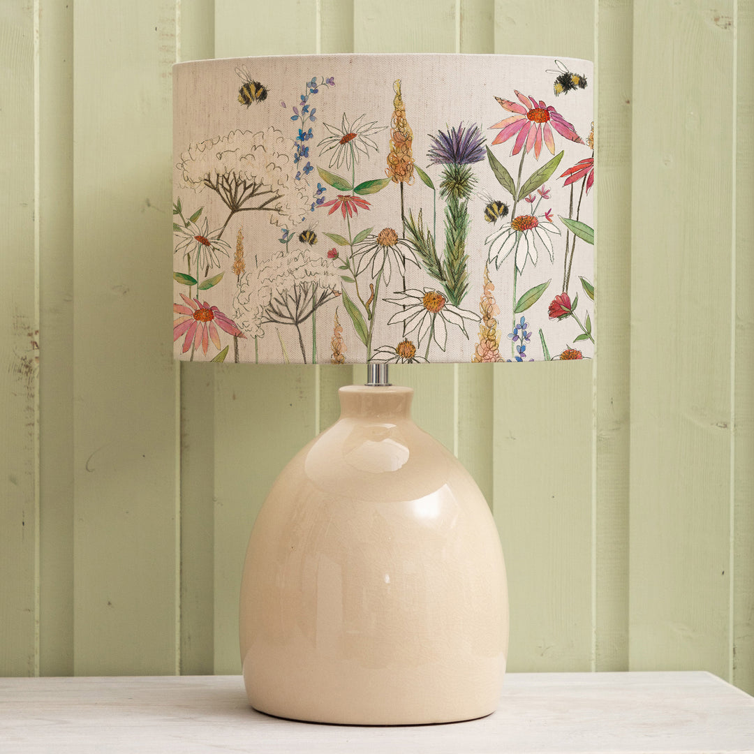 Leura Table Lampbase Cream/Hermione EVA 30cm Lampshade Linen