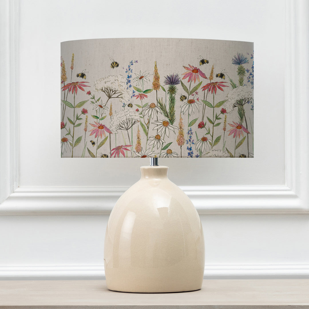 Leura Table Lampbase Cream/Hermione EVA 30cm Lampshade Linen - image 2