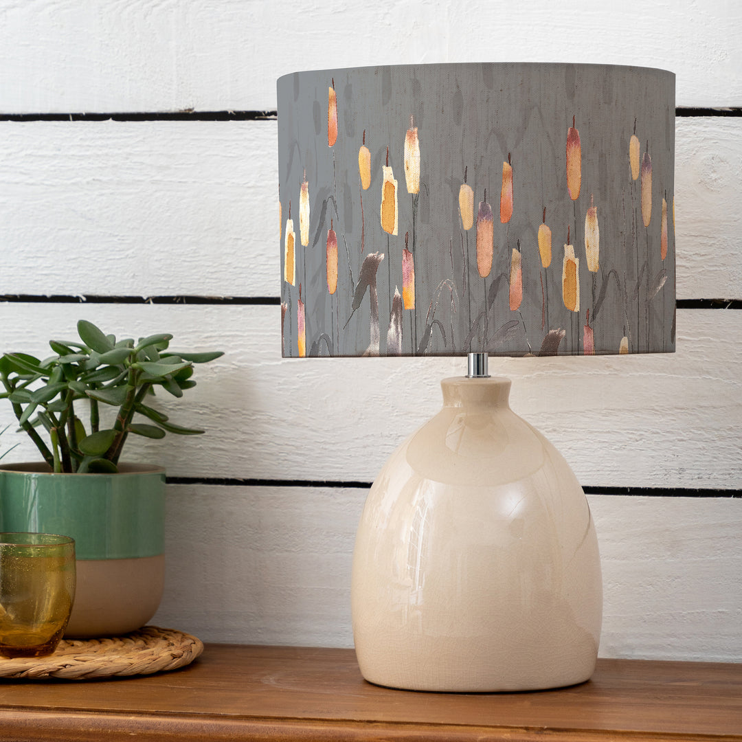 Leura Table Lampbase Cream/Orientalis EVA 30cm Lampshade Amber