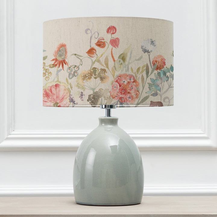 LEURA TABLE LAMPBASE DUCK EGG/PATRICE EVA 30CM LAMPSHADE CINNAMON