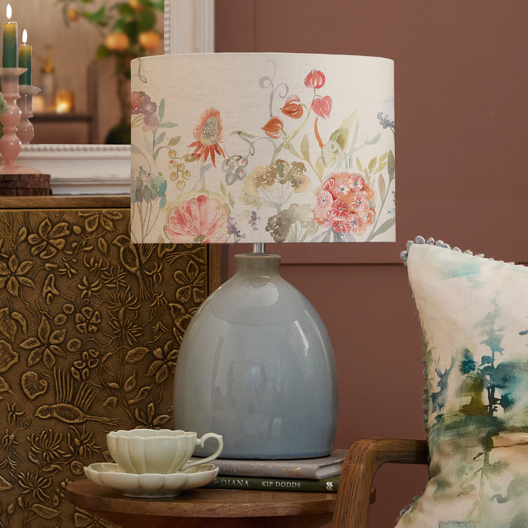 Leura Table Lampbase Duck Egg/Patrice EVA 30cm Lampshade Cinnamon
