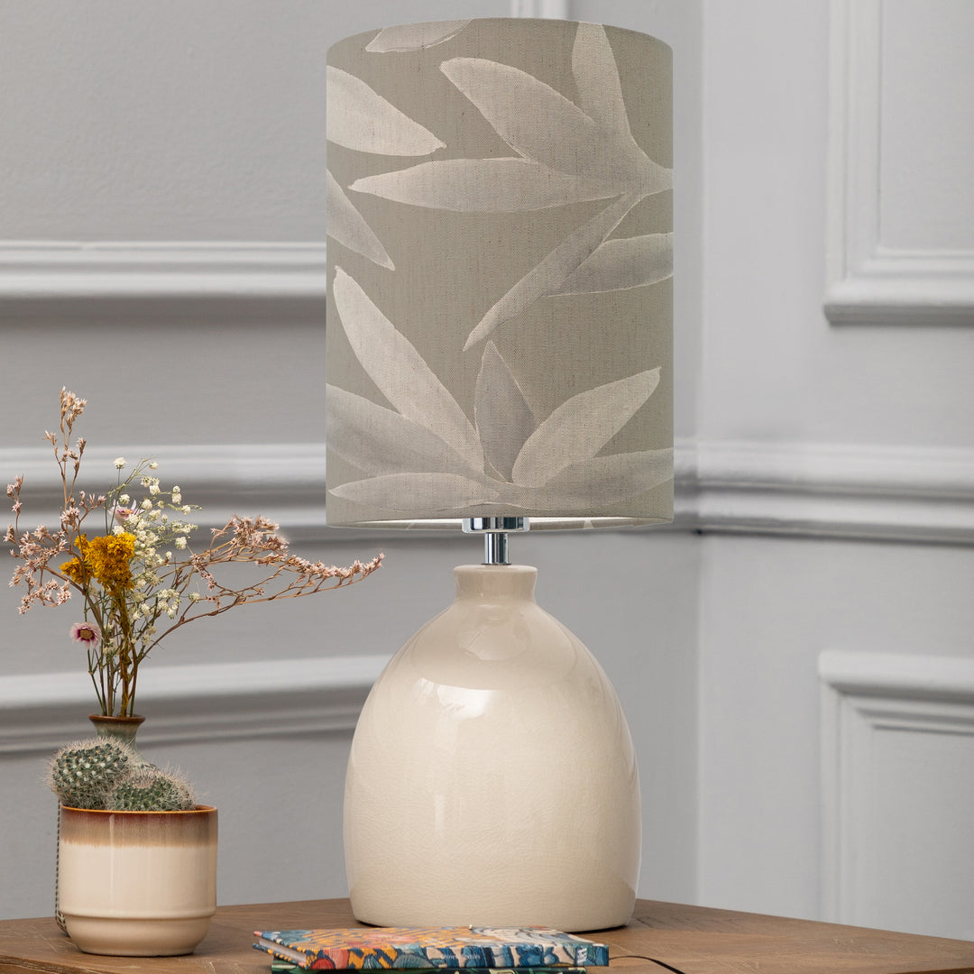 Leura Table Lampbase Cream/Silverwood Anna 21x30cm Lampshade Snow