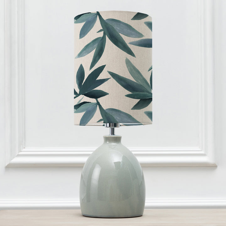 LEURA TABLE LAMPBASE DUCK EGG/SILVERWOOD MINI ANNA 25X35CM LAMPSHADE RIVER